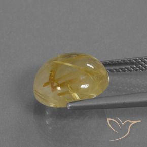 Quarzo rutilo Giallo medio naturale da 4.61 ct, Rotondo, Trasparente