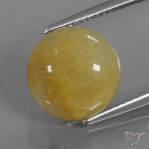 5.34ct Naturale Giallo dorato Quarzo rutilo, Rotondo, Traslucido