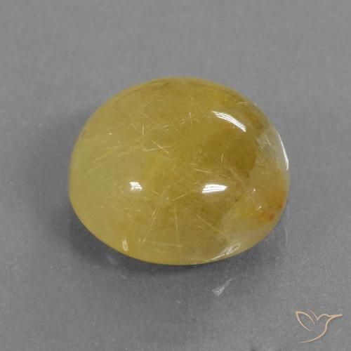 Quarzo rutilo Giallo dorato naturale da 5.34 ct, Rotondo, Traslucido