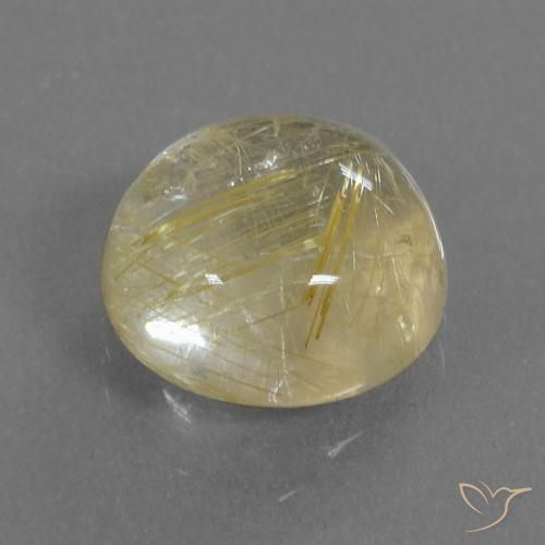 Quarzo rutilo Giallo chiaro naturale da 5.62 ct, Rotondo, Trasparente