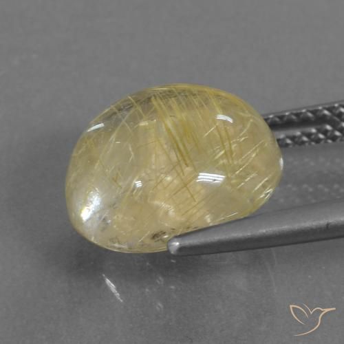 Quarzo rutilo Giallo chiaro naturale da 5.62 ct, Rotondo, Trasparente