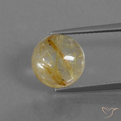 4.57ct Naturale Giallo terroso Quarzo rutilo, Rotondo, Trasparente