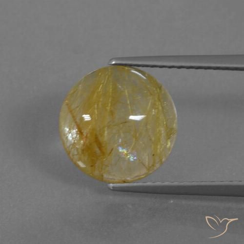 3.68ct Naturale Giallo medio Quarzo rutilo, Rotondo, Trasparente