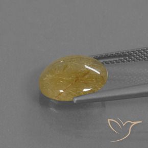 Quarzo rutilo Giallo medio naturale da 3.68 ct, Rotondo, Trasparente