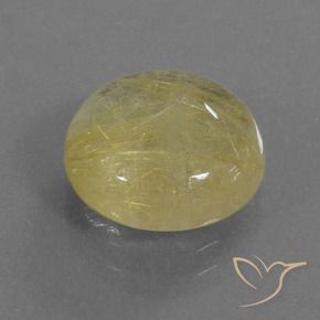Quarzo rutilo Giallo terroso chiaro naturale da 4.74 ct, Rotondo, Trasparente
