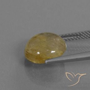Quarzo rutilo Giallo terroso naturale da 4.34 ct, Rotondo, Trasparente