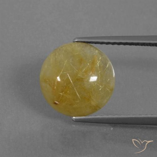 4.30ct Naturale Giallo di Digione Quarzo rutilo, Rotondo, Traslucido