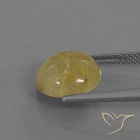 Quarzo rutilo Giallo di Digione naturale da 4.30 ct, Rotondo, Traslucido