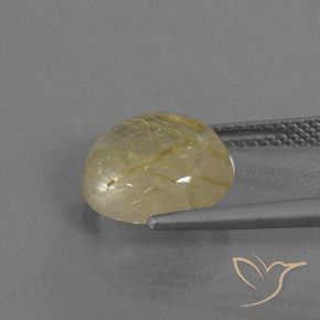 Quarzo rutilo Giallo pallido naturale da 4.56 ct, Rotondo, Trasparente