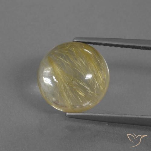 4.55ct Naturale Giallo terroso Quarzo rutilo, Rotondo, Trasparente
