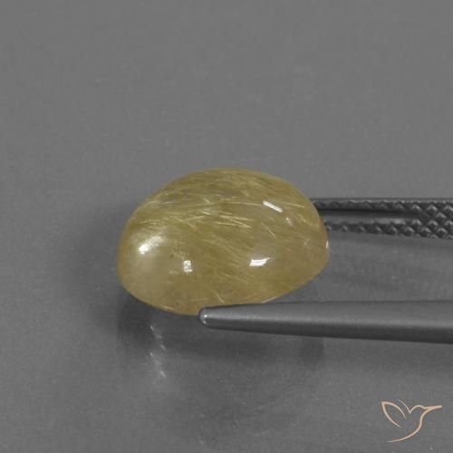 Quarzo rutilo Giallo terroso naturale da 4.55 ct, Rotondo, Trasparente