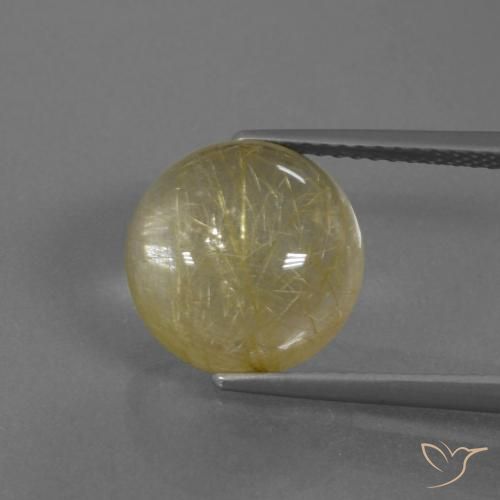 5.55ct Naturale Giallo terroso Quarzo rutilo, Rotondo, Trasparente