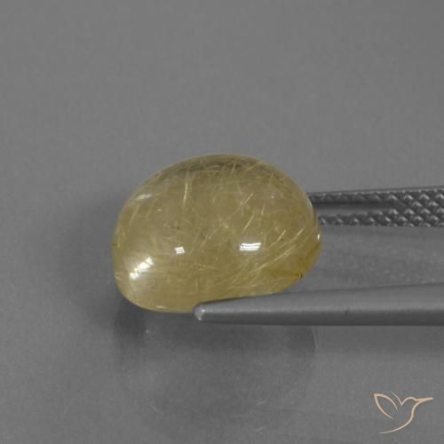 Quarzo rutilo Giallo terroso naturale da 5.55 ct, Rotondo, Trasparente