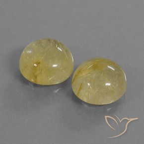 Gemme di Quarzo rutilo Giallo terroso naturale da 10.70 ct, Rotondo, Trasparente