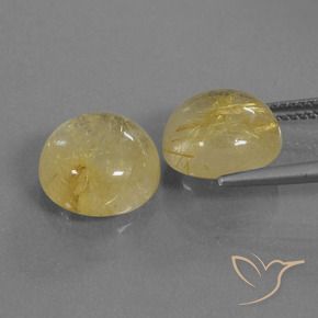 Gemme di Quarzo rutilo Giallo terroso naturale da 10.70 ct, Rotondo, Trasparente
