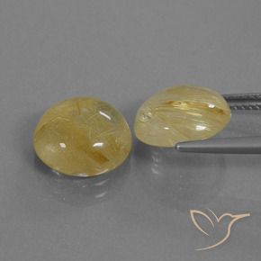 Gemme di Quarzo rutilo Giallo pallido naturale da 8.61 ct, Rotondo, Trasparente