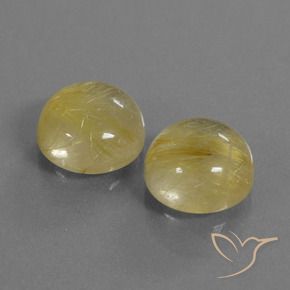 Gemme di Quarzo rutilo Giallo terroso naturale da 11.53 ct, Rotondo, Trasparente