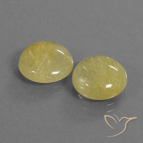 Gemme di Quarzo rutilo Giallo Digione molto chiaro naturale da 8.43 ct, Rotondo, Traslucido