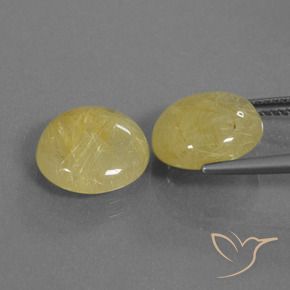 Gemme di Quarzo rutilo Giallo Digione molto chiaro naturale da 8.43 ct, Rotondo, Traslucido