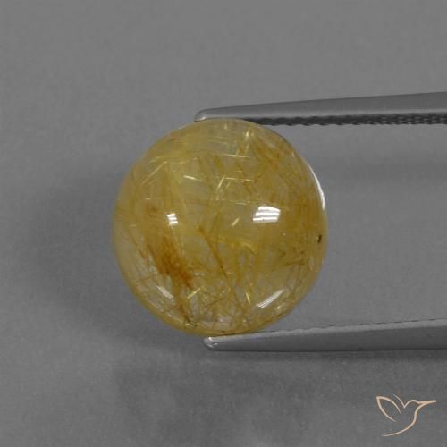 6.61ct Naturale Giallo di Digione Quarzo rutilo, Rotondo, Traslucido