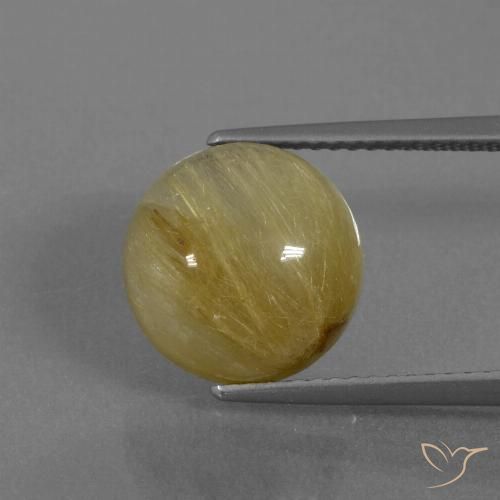 6.04ct Naturale Oro brillante Quarzo rutilo, Rotondo, Traslucido
