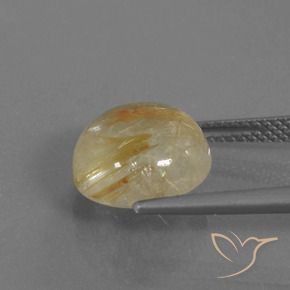 Quarzo rutilo Marrone caldo naturale da 5.53 ct, Rotondo, Trasparente