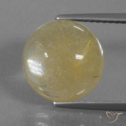 4.81ct Naturale Giallo Digione chiaro Quarzo rutilo, Rotondo, Trasparente