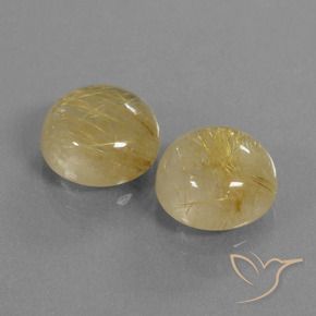 Gemme di Quarzo rutilo Giallo di Digione naturale da 11.22 ct, Rotondo, Trasparente
