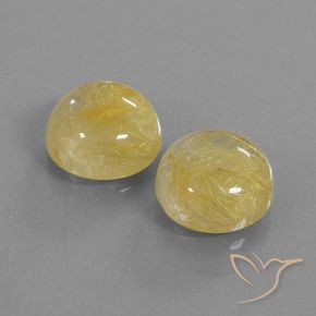 Gemme di Quarzo rutilo Giallo pallido naturale da 10.89 ct, Rotondo, Trasparente