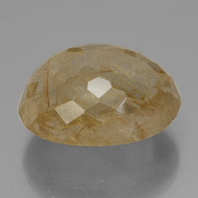Quarzo rutilato naturale dorato da 50,97 ct, taglio ovale, trasparente