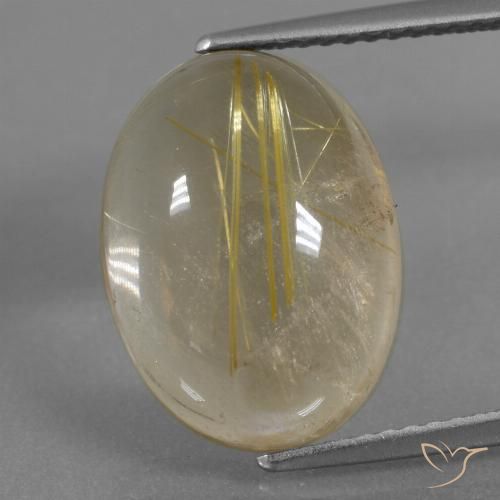 8.09ct Naturale Giallo terroso Quarzo rutilo, Ovale, Trasparente