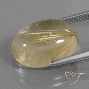 Quarzo rutilo Giallo terroso naturale da 8.09 ct, Ovale, Trasparente