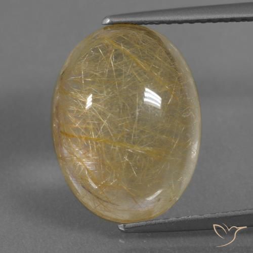8.11ct Naturale Marrone Dorato Molto Chiaro Quarzo rutilo, Ovale, Trasparente