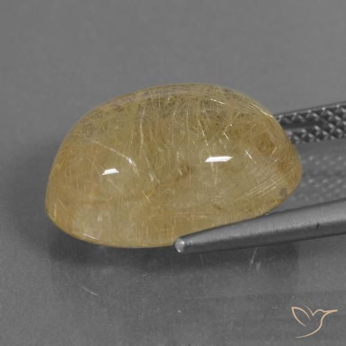 Quarzo rutilo Marrone Dorato Molto Chiaro naturale da 8.11 ct, Ovale, Trasparente
