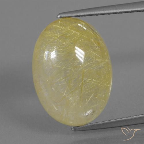 8.12ct Naturale Giallo caldo Quarzo rutilo, Ovale, Traslucido