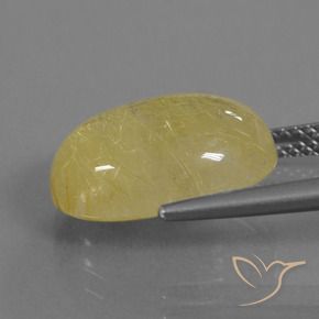 Quarzo rutilo Giallo caldo naturale da 8.12 ct, Ovale, Traslucido