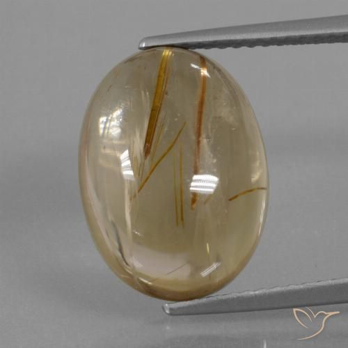7.85ct Naturale Marrone Dorato Molto Chiaro Quarzo rutilo, Ovale, Trasparente