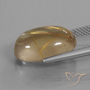 Quarzo rutilo Marrone Dorato Molto Chiaro naturale da 7.85 ct, Ovale, Trasparente