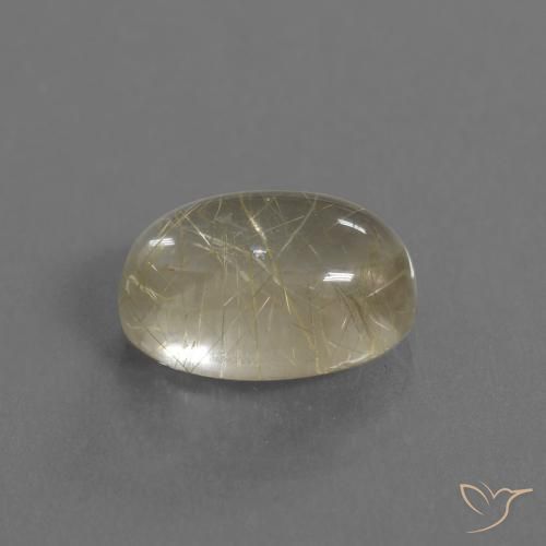 Quarzo rutilo Giallo pallido naturale da 5.41 ct, Ovale, Trasparente