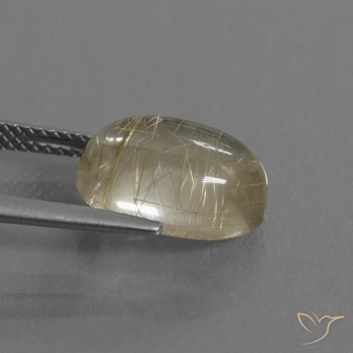 Quarzo rutilo Giallo pallido naturale da 5.41 ct, Ovale, Trasparente