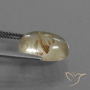 Quarzo rutilo Giallo chiaro naturale da 4.92 ct, Ovale, Trasparente