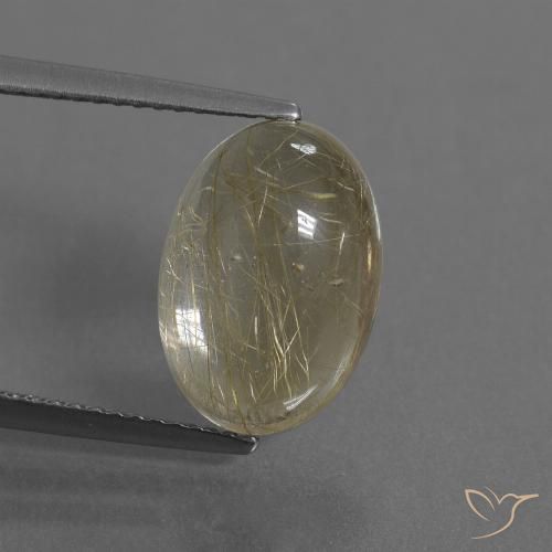 Quarzo rutilo Marrone Dorato Molto Chiaro naturale da 5.19 ct, Ovale, Trasparente