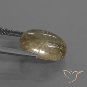 Quarzo rutilo Marrone Dorato Molto Chiaro naturale da 5.19 ct, Ovale, Trasparente