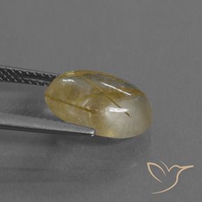 Quarzo rutilo Marrone Dorato Molto Chiaro naturale da 4.06 ct, Ovale, Trasparente