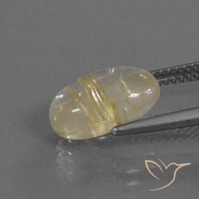 Quarzo rutilo Giallo chiaro naturale da 3.68 ct, Ovale, Trasparente