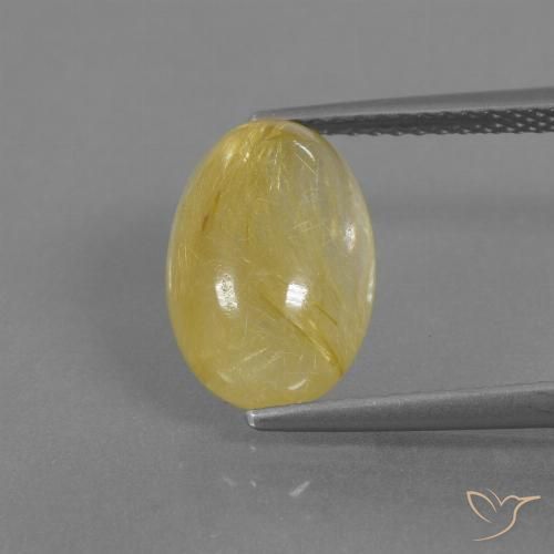3.53ct Naturale Giallo pallido Quarzo rutilo, Ovale, Trasparente