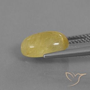 Quarzo rutilo Giallo pallido naturale da 3.53 ct, Ovale, Trasparente