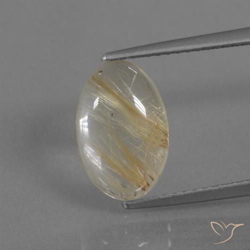 3.25ct Naturale Giallo chiaro Quarzo rutilo, Ovale, Trasparente