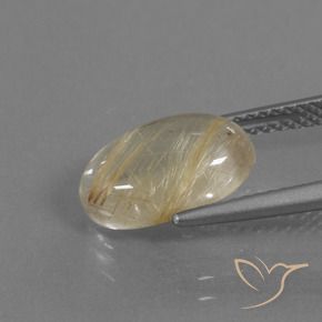 Quarzo rutilo Giallo chiaro naturale da 3.25 ct, Ovale, Trasparente