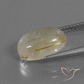 Quarzo rutilo Giallo chiaro naturale da 4.11 ct, Ovale, Trasparente